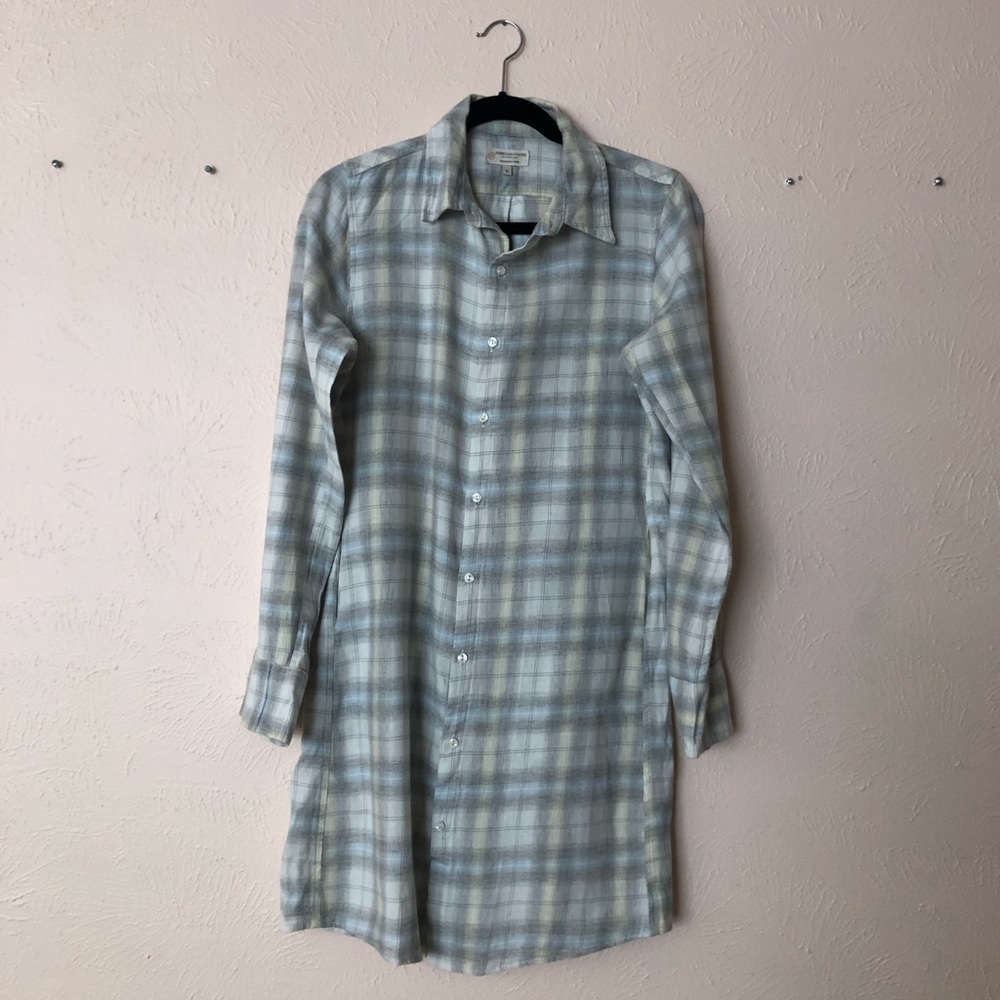 American Colors Flannel Button Up Dress